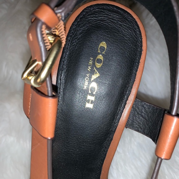 Worn 1x 👠 COACH Adessa leather wooden heels women’s size 9 - Picture 3 of 16